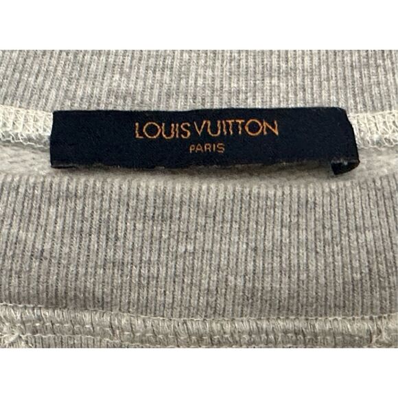 Louis Vuitton Grey & Neon Yellow Upside-Down Logo Sweatshirt Size M - Picture 12 of 16